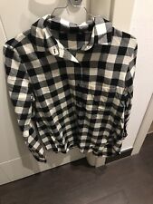 Camicia Donna ZARA Tg M A Quadri Bianco E Nero