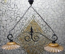 LAMPADARIO BILANCIERE RUSTICO FERRO BATTUTO TERRACOTTA CUCINA AMBIENTI RUSTICI