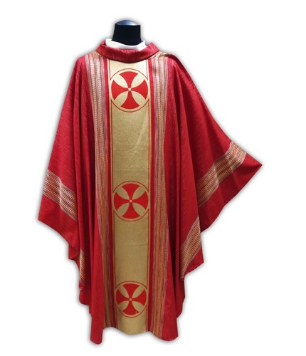 Casula stoffa tessuta rossa - casula,