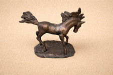 Old bronze horse signed