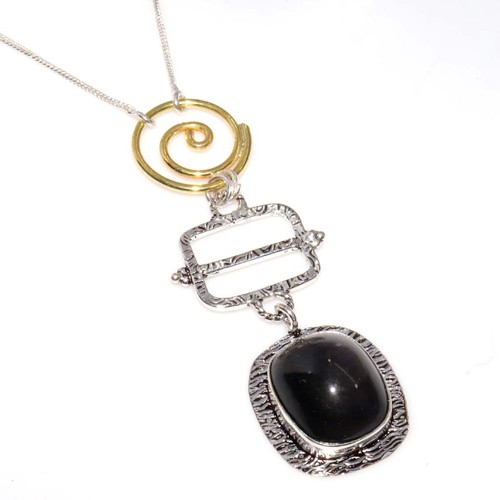 Collana lunga onice - onice, nera