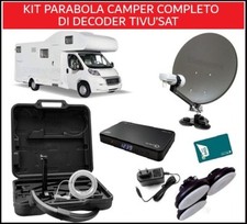 Kit Parabola Portatile Satellitare 40 cm per Camper con Decoder Tivusat 12V TV