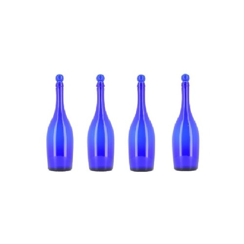 Swan bottiglia vetro blu - 4x,