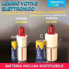 LUMINO CIMITERO VOTIVO a batteria durata 1,5 anni |  547 giorni