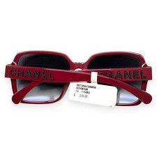 Occhiali da sole Chanel ch5408-A 1769/S6 bordeaux rosso nero logo (senza custodia)