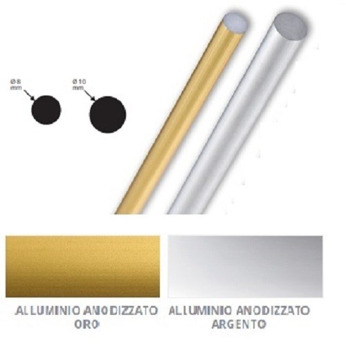 Profilo tubo pieno alluminio - tubo,