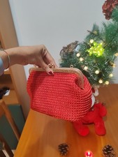 Clutch clic clac rosso dorato