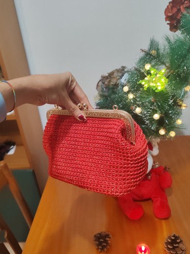 Clutch clic clac rosso - , dorato