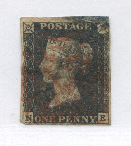 1840 penny black used with - penny,