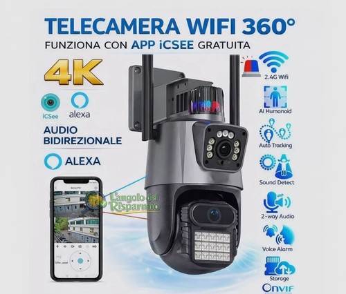 Telecamera 360 ptz 8mp 4k - ptz,
