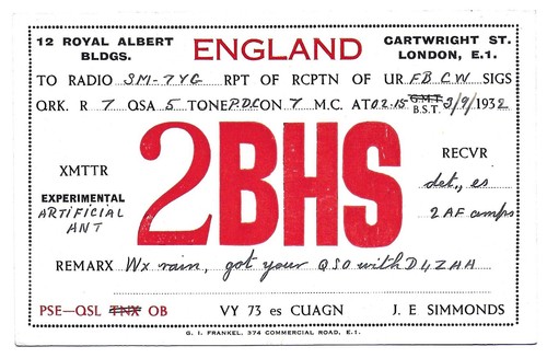 Qsl radio 2bhs royal - radio,