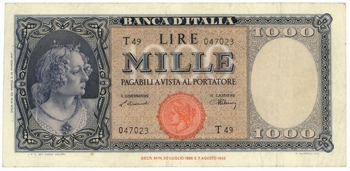 1000 lire italia - 1000, ornata