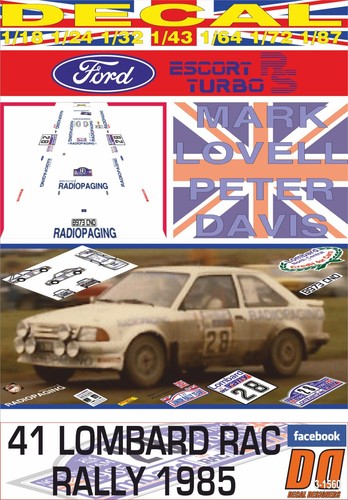 Decal ford escort turbo - decal,