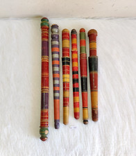 Mattarello In Legno Fai Da Te Vintage Primitivo 6Pz Oggetti Da Collezione W315