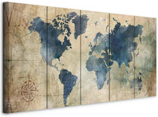 - Quadro Acustico Mappamondo 5 Pezzi Schiuma Acustica Quadri Moderni Grandi - Ca