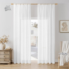 Loop Curtains for Stick White