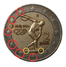 MONETA 2 EURO COSTITUZIONE EUROPEA 2004 RARA DA COLLEZIONE ERRORI CONIO  ATHENS