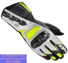 SPIDI A175  GUANTO IN PELLE STR-5 Colore 394 Nero-Giallo Fluo Racing Per Moto
