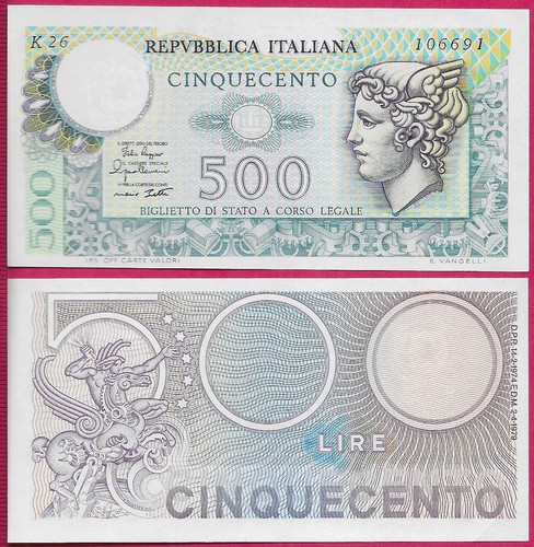 Italia 500 lire 1974 unc - 500,