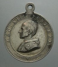 MEDAGLIA LEONE XIII GIUBILEO 1900 APERTURA PORTA SANTA IN ARGENTO