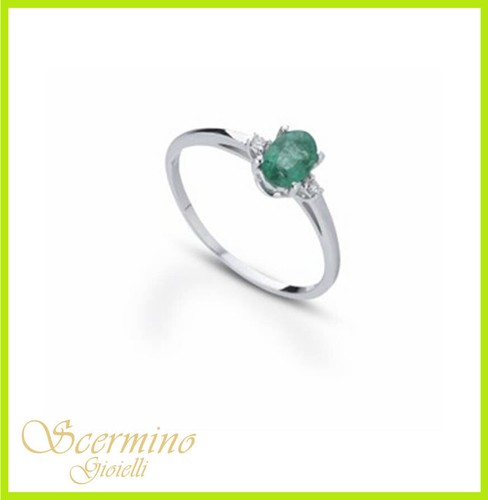 Anello oro bianco 18k con - bianco,