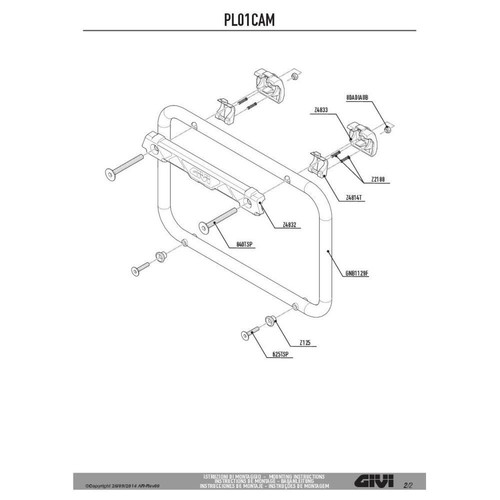 Givi pl01cam telaio - givi, per