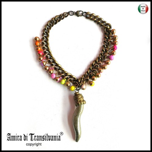 Corno portafortuna collana - portafortuna,
