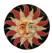 SOLE IN LEGNO QUADRO ETNICO DA APPENDERE 2 COLORI A SCELTA DIAMETRO CM 30