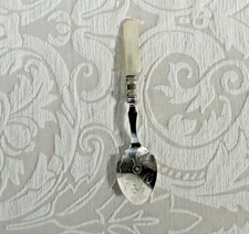 Cucchiaio paletta da marmellata manico madreperla scolpita EPNS Jam Spoon