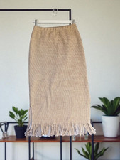 Gonna con frange misto lana