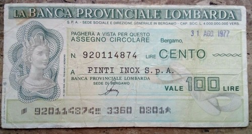 Assegno cartamoneta banca - cartamoneta,