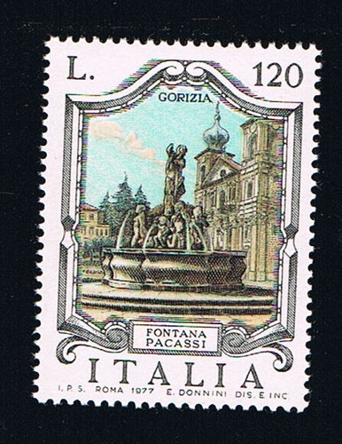 Italia francobollo fontana - 1,