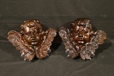 coppia putti angeli barocchi amorini gesso XVIII secolo legno scolpiti scultura