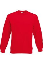 Lotto Stock 10 felpe unisex girocollo colore rosso taglia L FRUIT OF THE LOOM