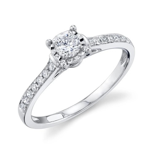 14k oro bianco diamante - 14k,