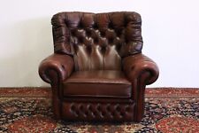 Poltrona chesterfield chester bergere alta inglese pelle marrone brown original