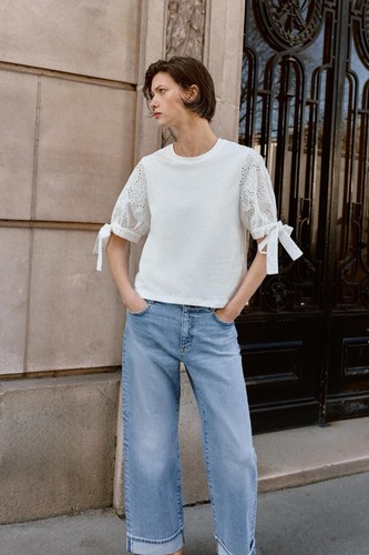 Shirt zara ricamata - zara, nuova