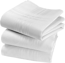 Fazzoletti in Tessuto Da Uomo, 100% Cotone Pettinato, 45 X 45 Cm, 3 Pezzi, Model