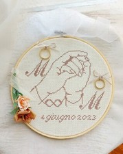 Portafedi Ricamata A Mano Telaio Da Ricamo Personalizzabile Matrimonio PortaFedi