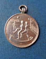 Argento Sterling D'Epoca Medaglia/Orologio Portachiavi/Ciondolo H/M 1941 -