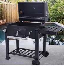  Barbecue Grill a Carbonella con Coperchio - Sochef -Nero
