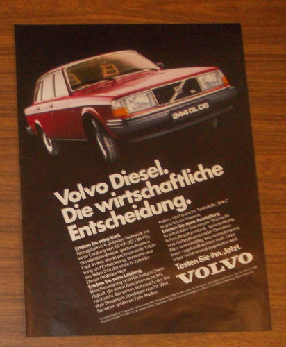 Rara pubblicità volvo 244 - 244, gl