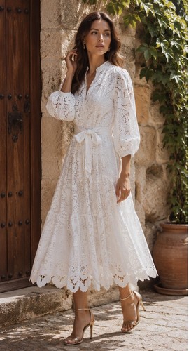 Badgley mischka guipure abito - mischka,