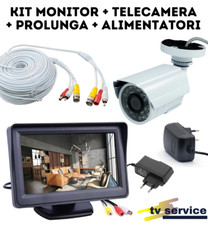 KIT Videosorveglianza Completo | Monitor + Telecamera IR + Accessori  PREMONTATO