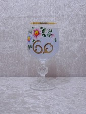 Bicchiere di Vino Pittura a Smalto 60. Compleanno Vintage Boemia Bohemia - Mano