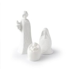 HERVIT NATALE ART. 27111 SET NATIVITA' PORCELLANA BISCUIT BIANCA 3PZ 23CM