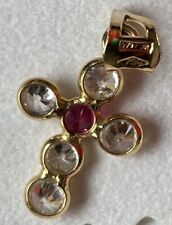 Delicato Ciondolo Vintage A Croce, Oro Giallo 750, 18 Carati con punzone.