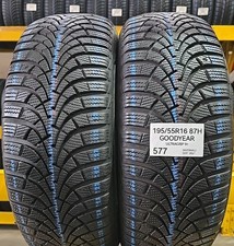 2x PNEUMATICI GOODYEAR 195/55/16 1955516 195/55R16 87H GOMME USATE INVERNALI M+S