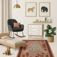 Tappeto in lana leopardata