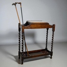 Portaombrelli antico in legno inglese porta ombrelli bastoni vintage da ingresso